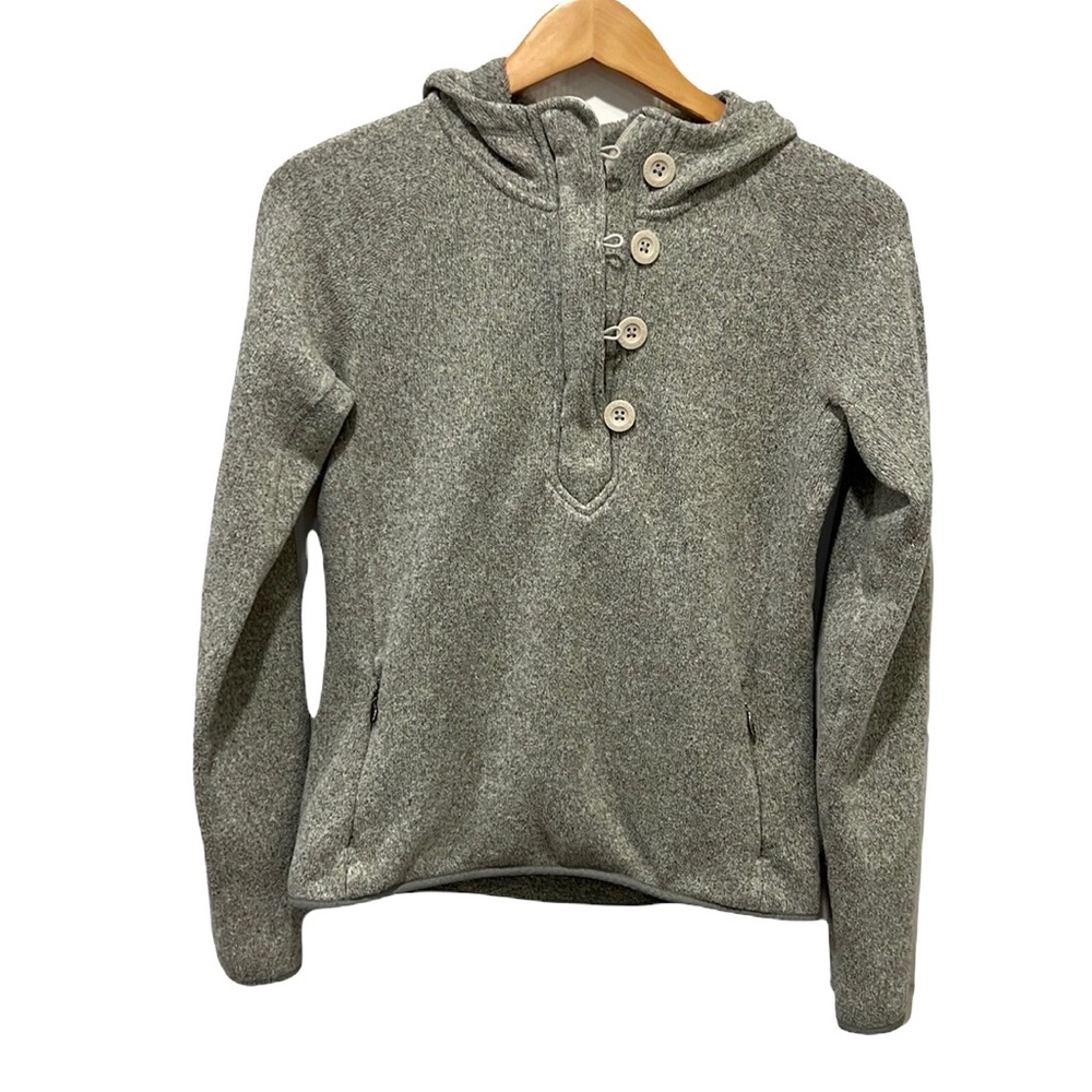 North Face gray fleece pullover hoodie